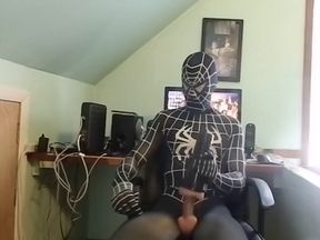 Spiderman shoots a huge load