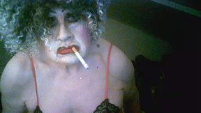 Smoking slut Sarah prepares for an evening dogging, would you fuck this slag? She just loves cock, any cock