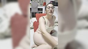 I smash my pussy with a big dildo