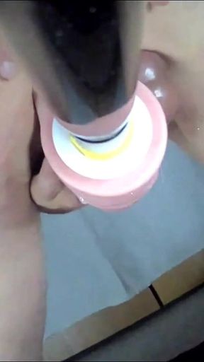 Fuck Machine with Anal Gaping and Self Creampie Pt1