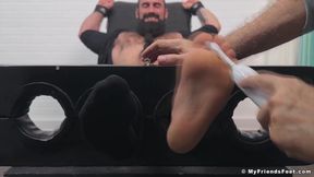 Bearded Jaxton returns to show off his ticklish size 12 feet