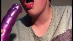 DOUBLE PENETRATION and deep throating my fake penis 4K