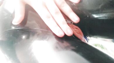 Latex catsuit tease, phone selfie video. rubber fetish