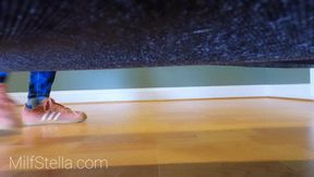 Big Tit Girl Gets Off Work, Removes Shoes, & Jumps & Dances On Bed