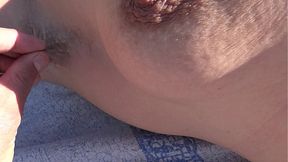 Hairy Milf Satisfies Pervert at Beach in France