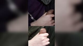Draining double yam-sized hard hard-ons with glossy pre-jism slicking the penis head.
