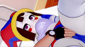 Sporty Pomni from The Amazing Digital Circus Fucks in Infirmary Wearing Sports Outfit