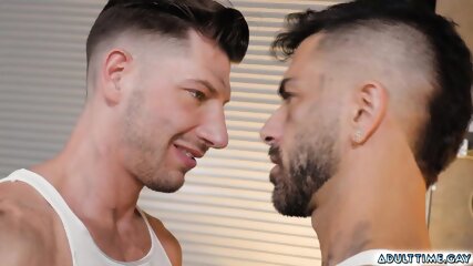 Sweaty hunks Adam Ramzi and Jordan Starr fucked at the garage