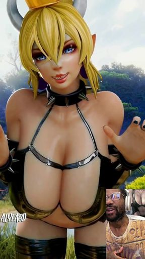 Thicc Ass Baddie Bowsette Jumpscares You to Scare the Cum Out of Your Cock