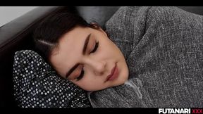 Valentina Nappi Sucks and Rides her Futa clone'_s big Dick making her burst with lots of Cum on her face