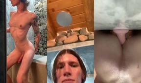 Femboy rides dildo drools anal play slut whimpers
