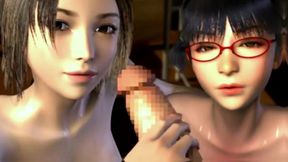 Lucky Guy and Two Beauty Bigboob Student - Hentai 3D 78