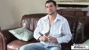 Hot Hung Jock Kirk Masturbates After Interview