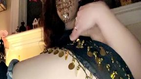 sexy belly dancer fucks herself until she squirts