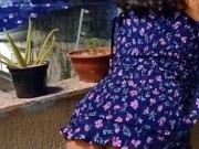 Exhibition on the balcony - hot girl dancing until she is naked