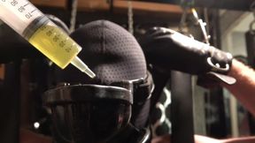 Male Slave Suspension and Cum Feeding with Piss Chaser