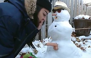Sweetpee fucks a snowman