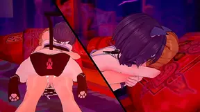 Cheaty Blonde Boss Gets Fucked By Anime Stud While Husband Watches Humiliated