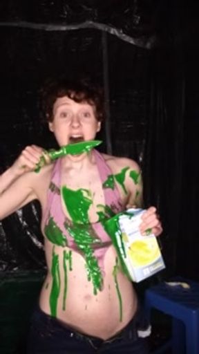 Naughty Jennifer Shoulder Wedgie &amp; pours custard on her body