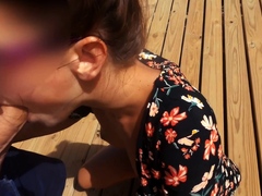 Brunette from village blowjob outdoors