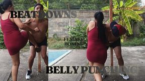 Punching the belly of a man in boxers (T)