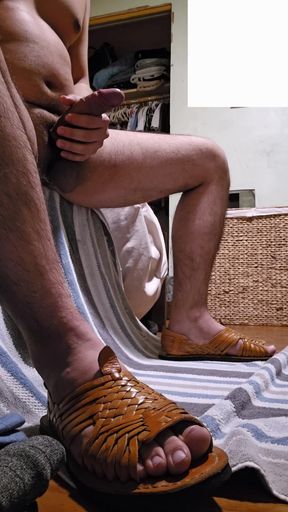 Masturbating While Wearing Huaraches Sandals