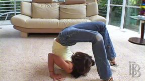 flexible brunette explodes in a huge squirting orgasm while getting her ass fucked hard