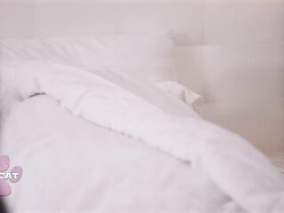 Step Mamma Catches Breasty Amber Bloom Jerks Step Bro on Bed Spanks Her During Doggy