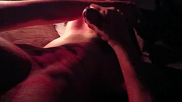 Solo Male Jerking Off His Huge Cock with Loud Moaning Until He Cums So Hard