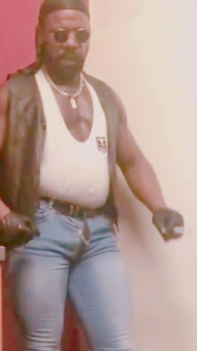 Muscle Stud Leather Denim Boots Smoking Solo Titpig