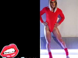 JessB- 80's Gymgurl Oiled Legs (Crossdresser teasing, leg worship)