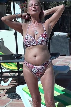 Auntjudys - Horny 64yo GILF Mrs. Marta Gets Naughty by the Pool
