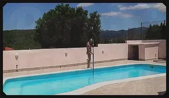 Spanish Lovers' Poolside Passion