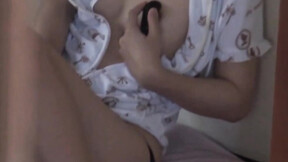 Japanese beauty plays with herself on secret camera