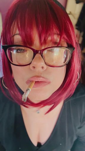 Miss Tina Snua Loves To Dangle Her Cigarette! Smoking Smoker Glasses   Clip 1