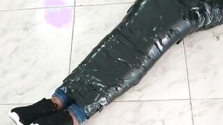 Scene Mummified sluts Stockings Hooded And Ball Gagged