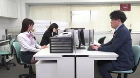 Female Office Worker in Black Pantyhose - Cut 1