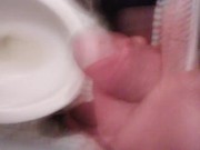 POV Transgirl Cumming At Camera While Pissing on Hand
