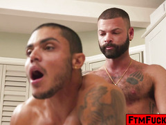 Tattooed Muscular Studs Intense FTM Fuck Session