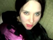 Missy Bates masturbates in cute Batman shirt