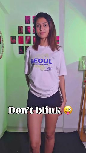 Malaysian Indian cutie shows off her cute petite boobs