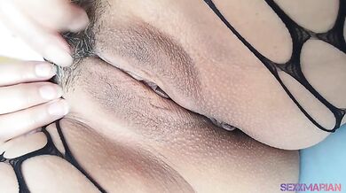 Anal, my man playing with my hairy pussy, it was completely open