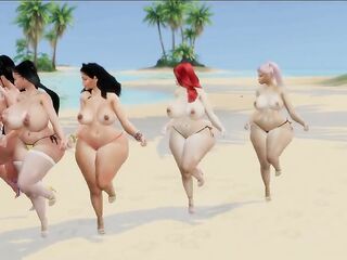 Guys blow hugh load on beach milf