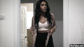 Hot ebony 19 yo Ashley Aleigh boned so rough by a