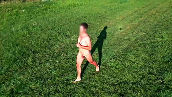 Naturist guy captured with drone