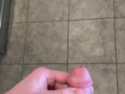 Tip play - Frenulum massage.  Huge cumshot.