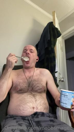 Fat Gainer Eating Ice Cream