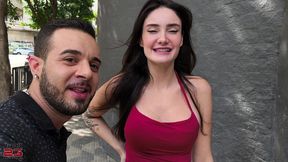 street pickup brazilian girl with hairy pussy and big booty get fucked hard by a monster cock