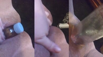 Dumb slut chokes on her own loose slutty holes