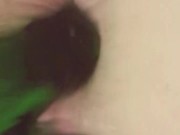 Horny Teen gapes Asshole underwater with beerbottle